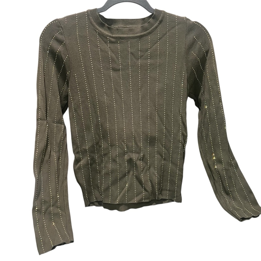 Muy Muy Green Fitted Ribbed Blouse